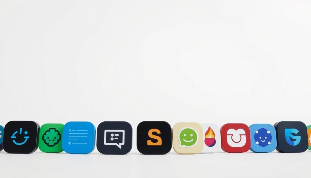 A sleek and minimalist composition depicting the top apps included in the SetApp software suite. The foreground features a row of neatly arranged app icons, each representing a distinct productivity, creativity, or utility tool. The icons are rendered with a crisp, high-resolution quality, allowing the user to clearly discern their individual features and branding. The middle ground showcases a clean, white background, creating a sense of simplicity and focus. The background gently fades into a soft, neutral tone, complementing the overall aesthetic. The lighting is diffused and evenly distributed, creating a professional, studio-like atmosphere. The camera angle is slightly elevated, giving the viewer a comprehensive overview of the app selection. The overall mood is one of efficiency, organization, and the versatility of the SetApp platform.